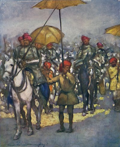 Retainers Shan Chiefs w Native Review, 1903 autorstwa Mortimer L Menpes