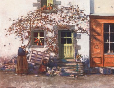 Domek w Rochefort-en-Terre (kolorowa litografia) autorstwa Mortimer Ludington Menpes