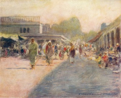 Ulica w Peshawur, 1905 autorstwa Mortimer Ludington Menpes