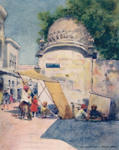 Na rogu ulicy, Amritsar, 1905 autorstwa Mortimer Ludington Menpes