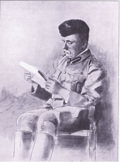 Pułkownik French, ilustracja z filmu After Pretoria: The Guerilla War, 1902 autorstwa Mortimer Ludington Menpes