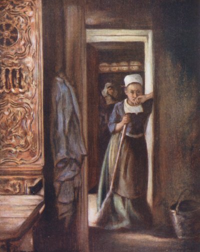 Obowiązki domowe (druk kolorowy) autorstwa Mortimer Ludington Menpes