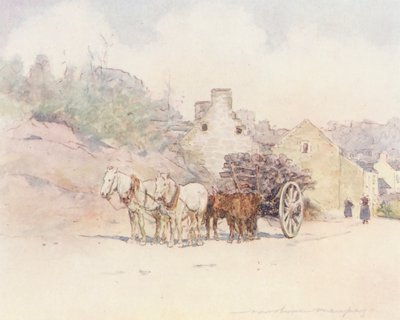 Na drodze do Bannalec (kolorowa litografia) autorstwa Mortimer Ludington Menpes