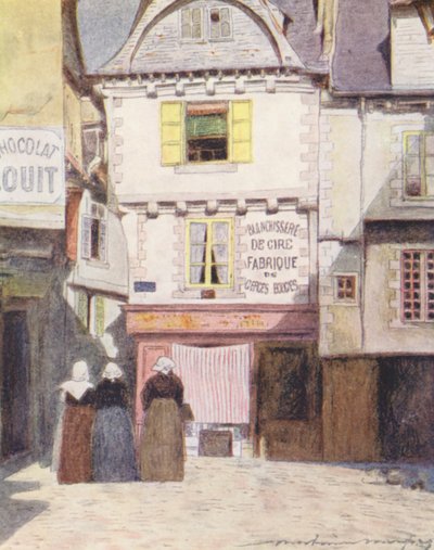 Place Henri Quatre, Vannes (kolorowa litografia) autorstwa Mortimer Ludington Menpes