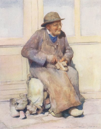 The Village Cobbler (kolorowa litografia) autorstwa Mortimer Ludington Menpes