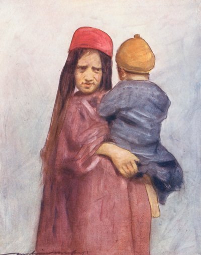 Dzieci świata: Cashmere, An Armful (kolorowa litografia) autorstwa Mortimer Ludington Menpes