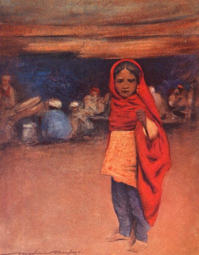 Dzieci świata: Indianin, Koniec dnia (kolorowa litografia) autorstwa Mortimer Ludington Menpes