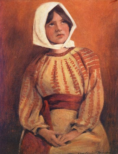 Dzieci Świata: Rumuński, Noc (kolorowa litografia) autorstwa Mortimer Ludington Menpes