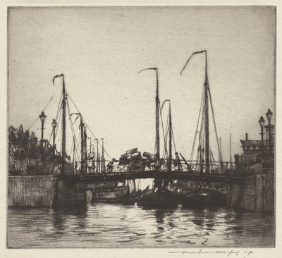 Most, Rotterdam (Chioggia: łodzie rybackie) autorstwa Mortimer Menpes