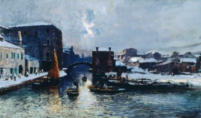 Chioggia pod śniegiem autorstwa Mose Bianchi