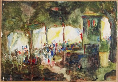 Jarmark (akwarela na papierze) autorstwa Moses J. Adams