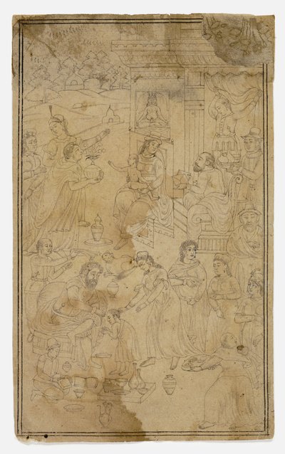 Adoracja Trzech Króli autorstwa Mughal School