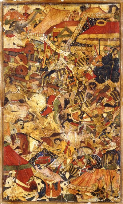 Scena bitewna, ok. godz. 1590 autorstwa Mughal School
