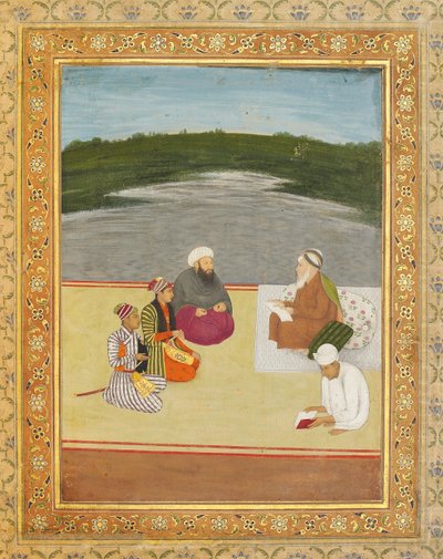 Dyskusja między uczonymi a książętami, koniec XVII-pocz. XVIII w. autorstwa Mughal School