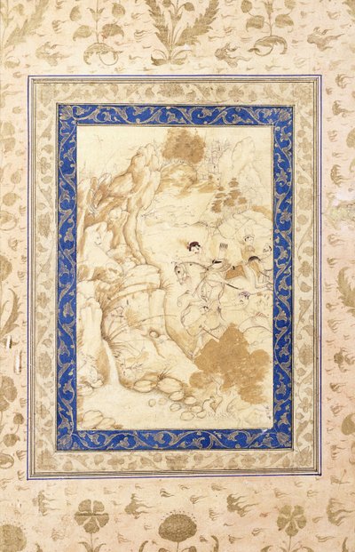 Scena myśliwska, ok. godz. 1660-80 autorstwa Mughal School