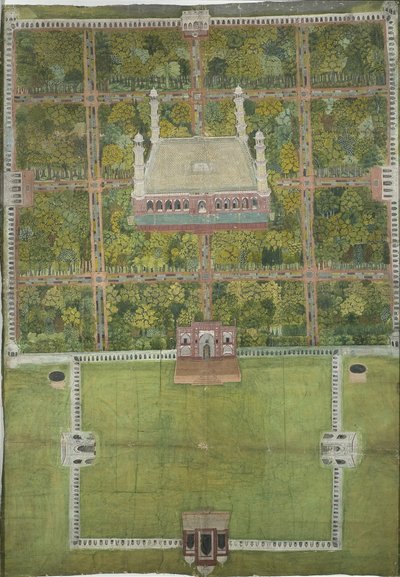 Mauzoleum Dżahangira w Lahore, 1770 r. autorstwa Mughal School