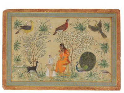 Szlachetna kobieta w ogrodzie, ok.1740 autorstwa Mughal School