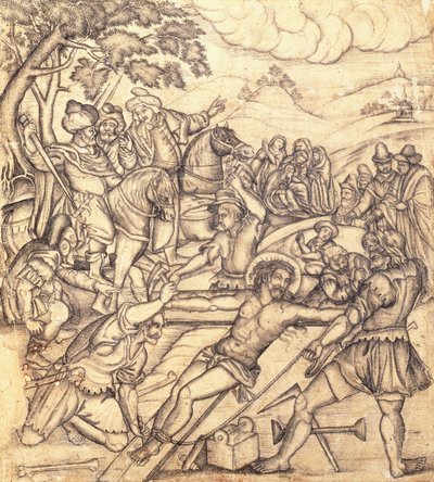 Ukrzyżowanie, ok.1650 autorstwa Mughal School