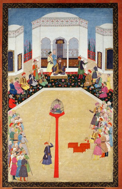 Zdobycie Sultan Bayazid of Turkey, Johnson Album I, nr 2 o numerze 9, c1680 (gwasz na okładce albumu) autorstwa Mughal School