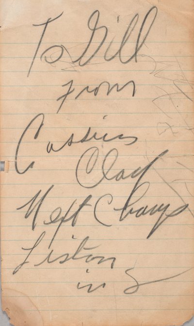 Autograf napisany przez Cassius Clay, 1963. autorstwa Muhammad Ali