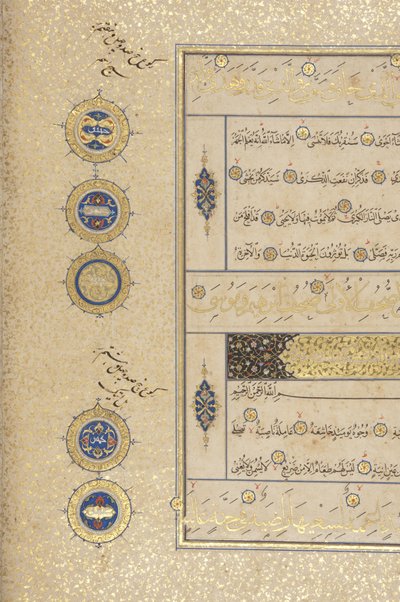 Fol 311 recto, Timurid Koran, 1441 (tusz i złoto na papierze) autorstwa Muhammad Mumin Abdallah Al Murwand