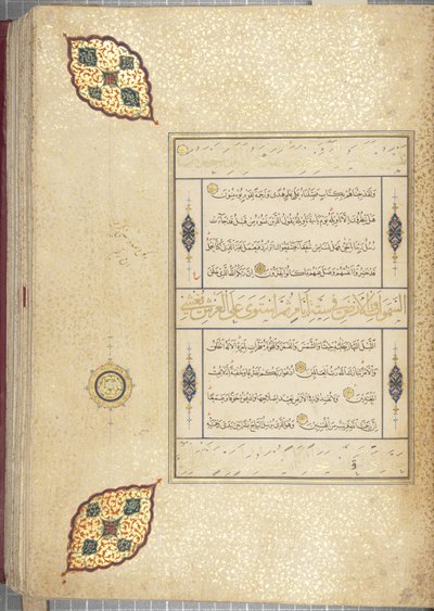 Fol 83 recto, Timurid Koran, 1441 (atrament i złoto na papierze) autorstwa Muhammad Mumin Abdallah Al Murwand