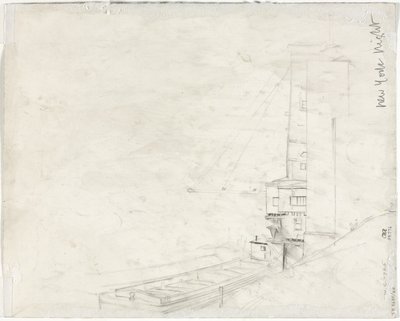 Studium nowojorskiej nocy (verso) autorstwa Muirhead Bone
