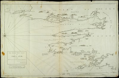Południowo-zachodnie wybrzeże Irlandii od Staggs of Castle Haven do Dursey I. Przebadane i nawigowane przez M. Mackenzie Sen. 1775. autorstwa Murdoch & Bowen Thomas Senior (fl.1775) Mackenzie