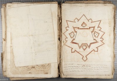 Portfolio rysunków Mutio Oddi z Urbino i innych - Po Fume, c.1635-40 (pióro i atrament na papierze w oprawie) autorstwa Muzio Oddi