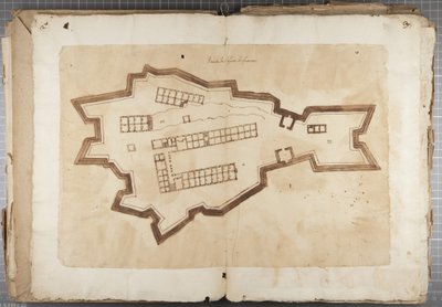 Portfolio rysunków Mutio Oddi z Urbino i innych - Port Fuentes, ok. 1635-40 (pióro i atrament na papierze w oprawie) autorstwa Muzio Oddi
