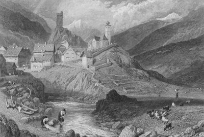 Hospenthal (grawerowanie) autorstwa Myles Birket (after) Foster