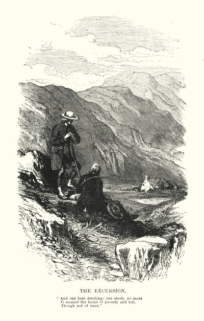 William Wordsworth: Wycieczka (Grawerowanie) autorstwa Myles Birket (after) Foster