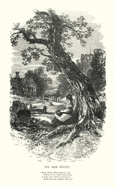 William Wordsworth: We Are Seven (grawerunek) autorstwa Myles Birket (after) Foster