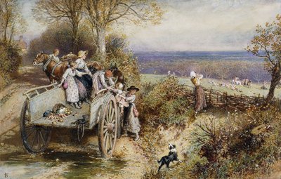 Podglądanie psów: „Oto nadchodzą”, autorstwa Myles Birket Foster