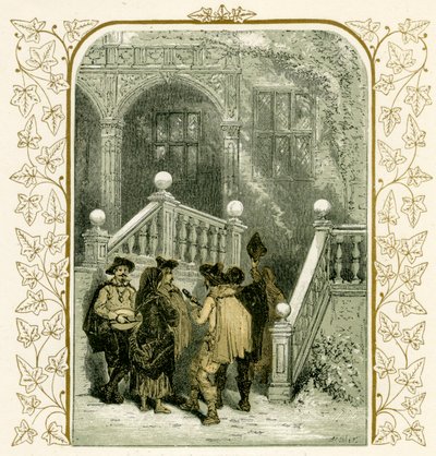 Kolędnicy - ilustracja Birket Foster autorstwa Myles Birket Foster