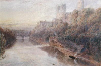 Zamek Durham (akwarela na papierze) autorstwa Myles Birket Foster