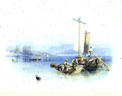 Jezioro Como, Włochy (akwarela) autorstwa Myles Birket Foster