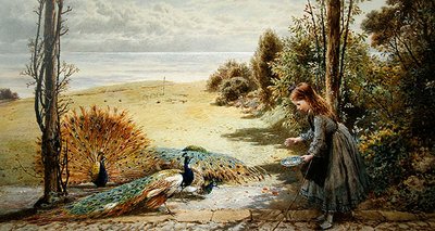 Pawie (akwarela na papierze) autorstwa Myles Birket Foster