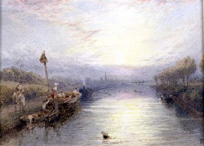 Krajobraz rzeki (akwarela) autorstwa Myles Birket Foster