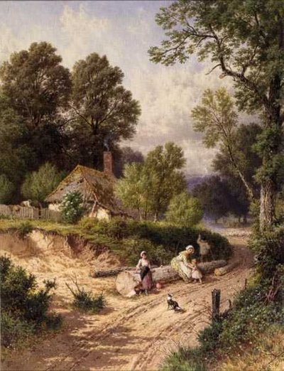 Zielona Uliczka (akwarela na papierze) autorstwa Myles Birket Foster