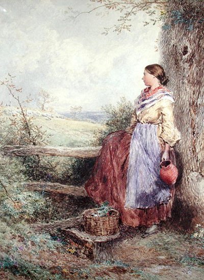 Mleczarka (akwarela i bodycolor na papierze) autorstwa Myles Birket Foster