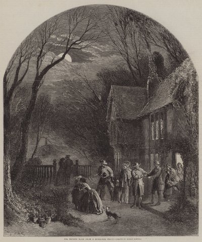 Powrót do domu z przyjęcia wigilijnego autorstwa Myles Birket Foster