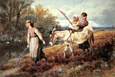 The Ride Home (akwarela z bodycolorem na papierze) autorstwa Myles Birket Foster