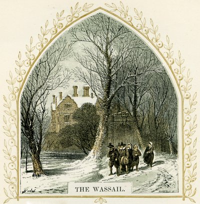 Wassail – ilustracja autorstwa Birketa Foster autorstwa Myles Birket Foster