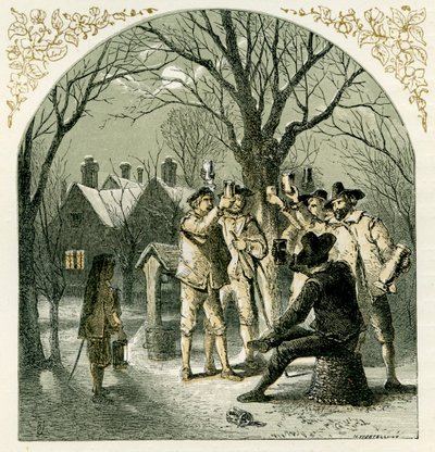 Wassailing drzew owocowych autorstwa Myles Birket Foster