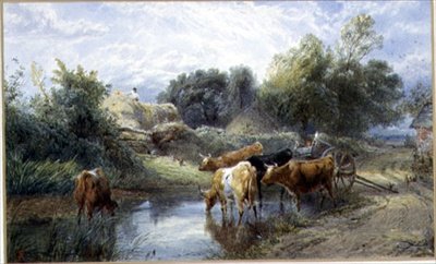 Czas nawadniania (akwarela) autorstwa Myles Birket Foster