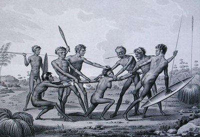 Port Jackson, New Holland: Aborygenów Pre-Marriage Ceremony, z „Voyage Autour du Monde sur les Corvettes de L