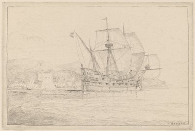 Statek pod żaglami. autorstwa N. Artsay
