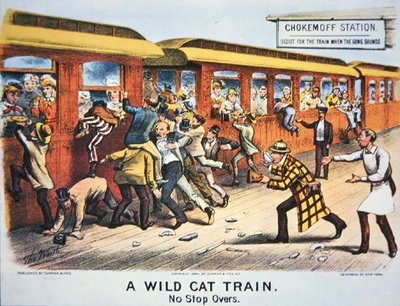 „Pociąg dzikiego kota – bez przesiadek” autorstwa Currier and Ives