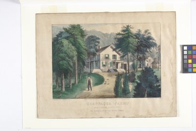 Chappaqua Farm, West Chester County, Nowy Jork (litografia ręcznie kolorowana) autorstwa N. and Ives J.M. (1824 95) Currier